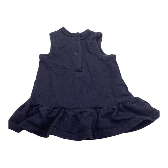 Ralph Lauren Baby Girl Size 3M Sleeveless Navy Blue Dress With Ruffle Hem Cotton - Picture 2 of 8